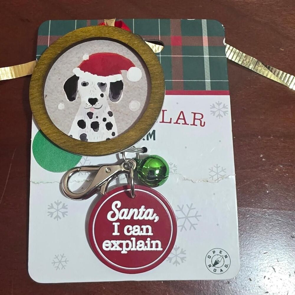 Open Road Brands "Santa, I can explain" dog collar charm with photo holder